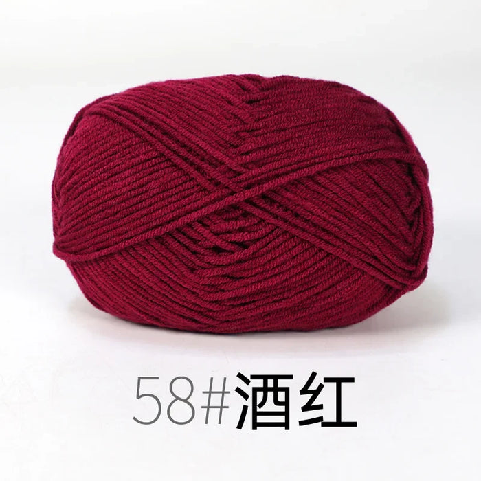 Organic Cotton Yarn 4ply Baby Milk Knitted Yarn For Craft Sweater Hat Dolls Scarves 1 Ball 50g Soft Wool Crochet Yarn Wholesale