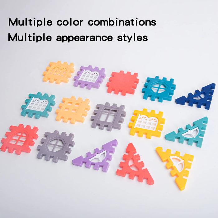 Window, wall and roof panel shapes in many colours