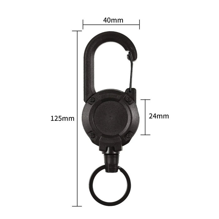 Anti-theft Metal Easy-to-pull Buckle Rope Elastic Keychain Sporty Retractable Key Ring Anti Lost Yoyo Ski Pass ID Card