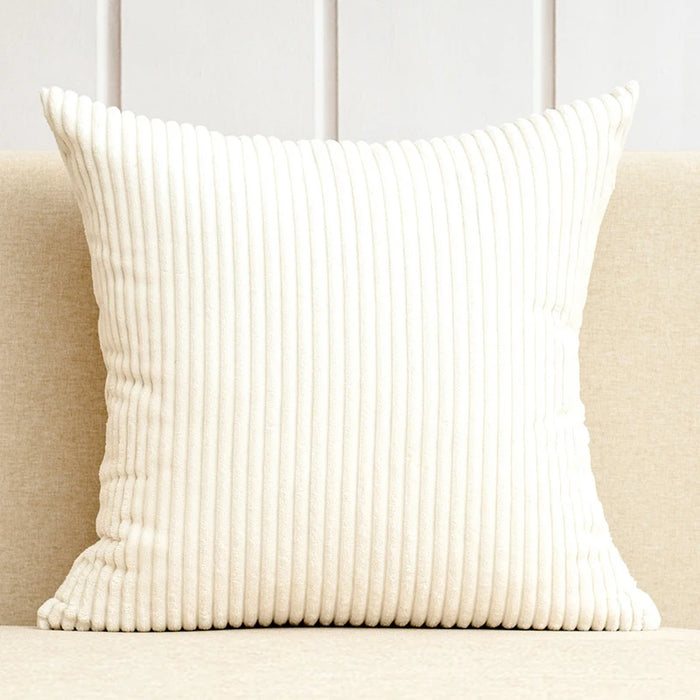 Beige corduroy cushion cover