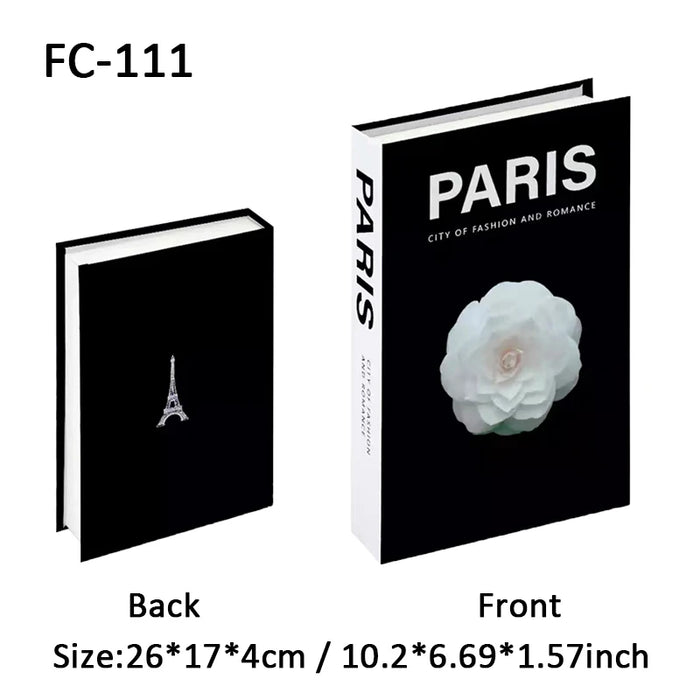 Luxury Fake Book Storage Box Abstract Decorative Books Open Paris Home Decor Coffee Table Bedroom Ornaments Interior Decoration