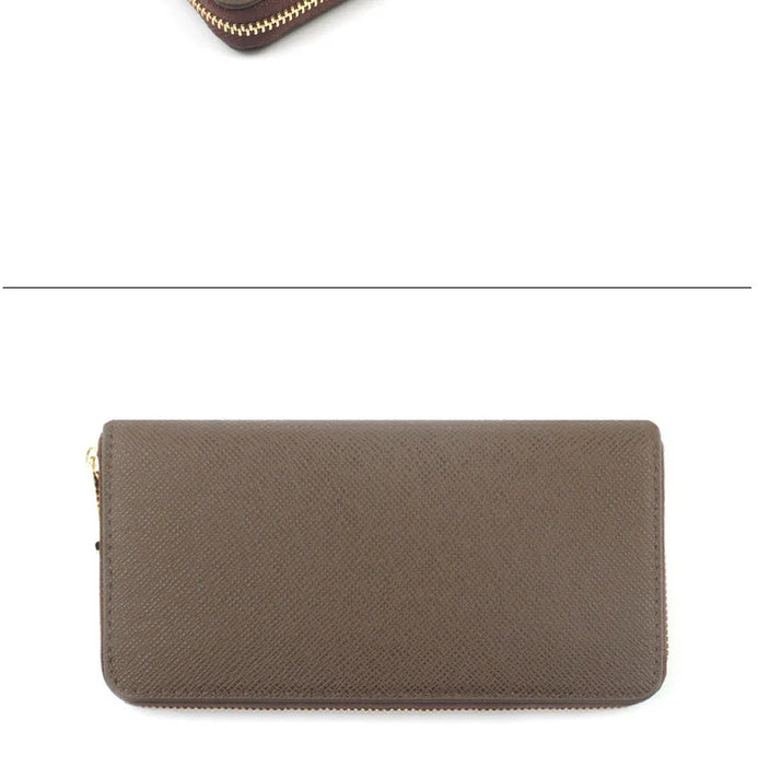 Custom Initial Letters Genuine Saffiano Leather Unisex Long Wallet Purse