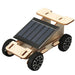 Wooden solar racing car with a rear spoiler