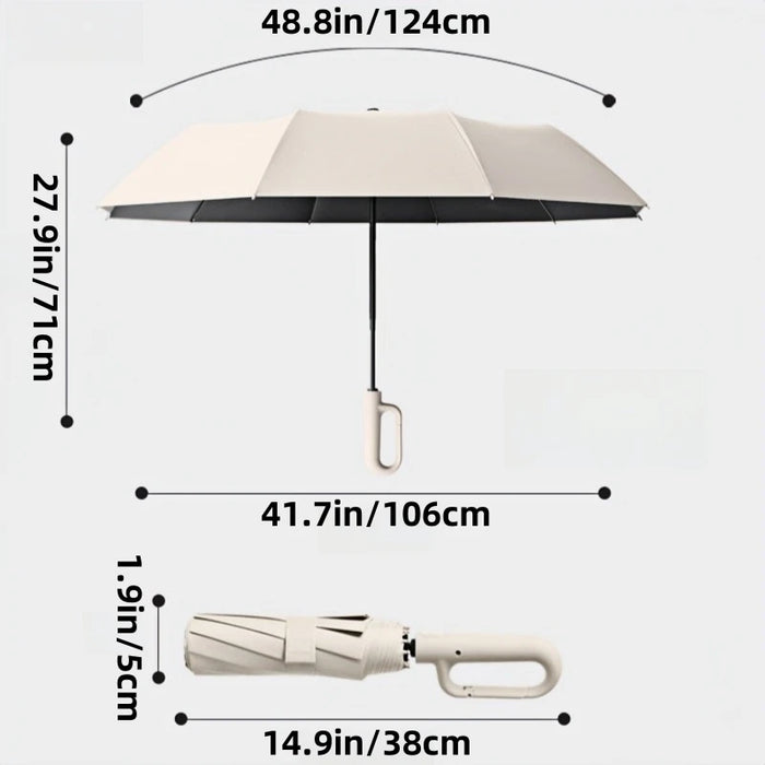 20 Bones Windproof Strong 105CM Reinforced Automatic Folding Umbrella for Men, Large Buckle Handle Wind and Water Resistant