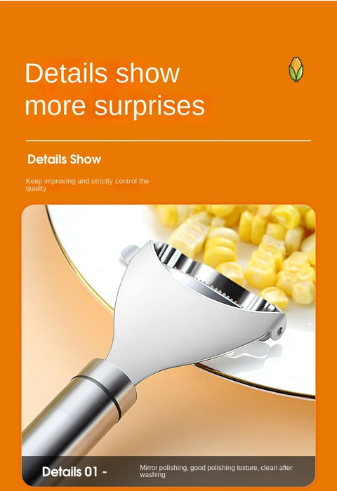 Stainless Steel Corn Stripper Corns Threshing Corn Thresher Stripper Peeler Corn Kerneler Peeler Fruit Vegetable Kitchen Gadgets