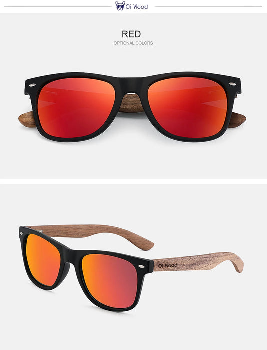 Oi Wood Brand Natural Wooden Sunglasses Men Polarized Fashion Sun Glasses Original Wood Oculos De Sol Masculino New TR90 Frames