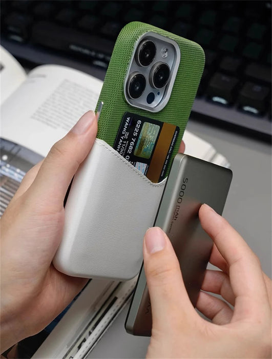 Hit Color Business Card Pocket PU Leather Magnetic Case For iPhone 17 Air 16 15 Pro Max 13 14 12 MagSafe Wireless Charging Cover