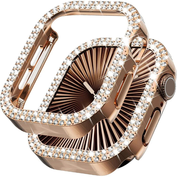 Bling Diamond Hollow Case for Apple Watch 46mm 42mm 40mm 41/44/45/49/41mm for iWatch Series 11 10 9 8 7 6 5 4 3 Protector Cover