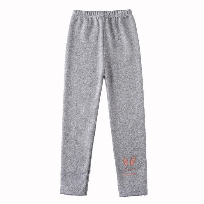 2026 Girls Tights Baby Fleece Lined Pants Children Thermal Bottoms Kids Autumn Winter Fashion Trousers Soft Bunny Leggings 3-8Y