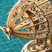 Close-up of the airship propeller and wooden frame