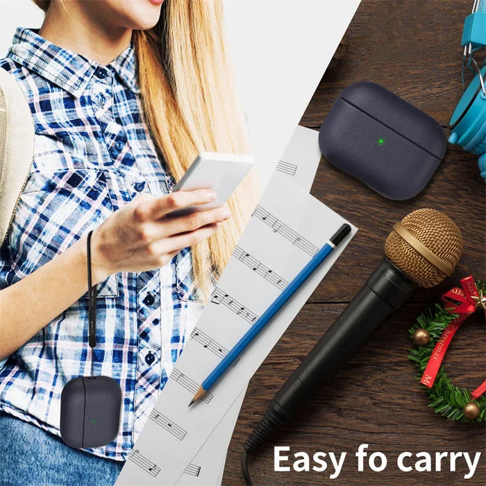 Leather grain Case For AirpPods Pro 2 For Airpods Pro 3 Case Airpods 4 3 Apple Bluetooth Earphone Accessories Protect Machine