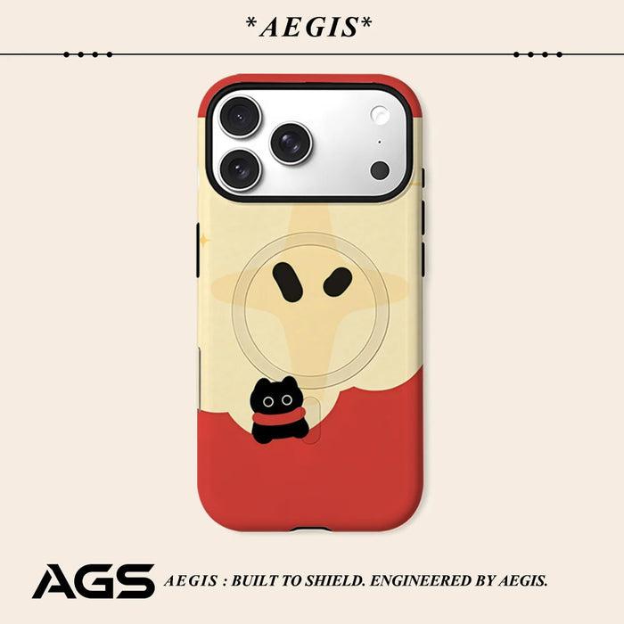 Apple Star Black Cat Phone Case for IPhone 17 16 15 14 13 Pro Max Plus for Magnetic Single Double-layer Tough Case