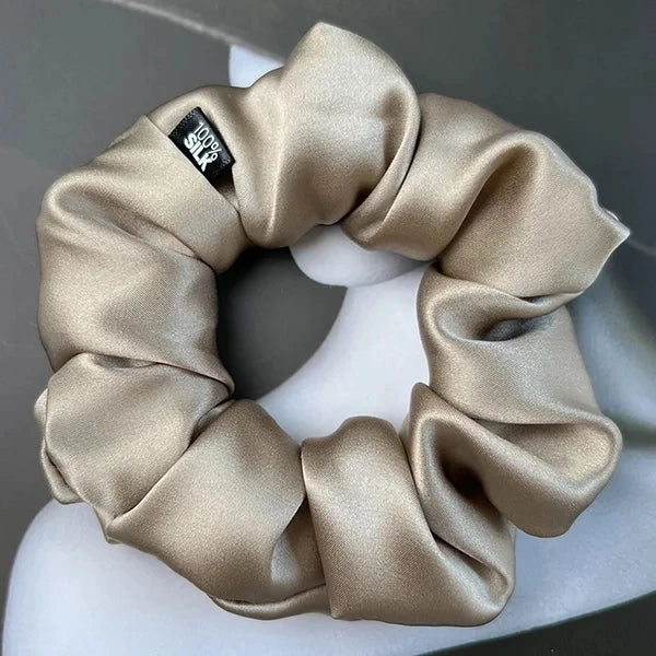 Mulberry silk scrunchie, Khaki