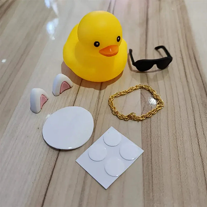 Car Ornament Rubber Yellow Duck for Dashboard Decorations