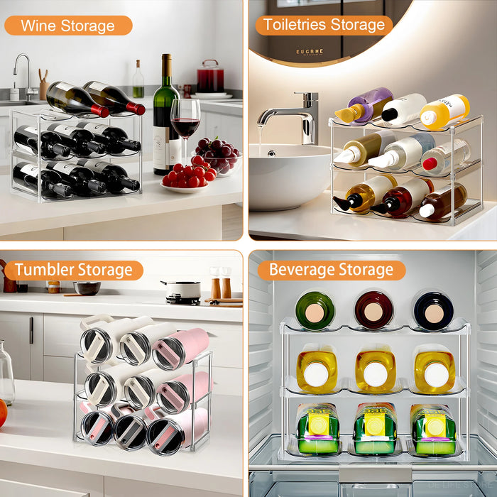Multilayer Water Bottle Organizer For Stanley Tumbler Organizer Cabinet Stackable Wine Rack Beverage Thermos Storage shelf