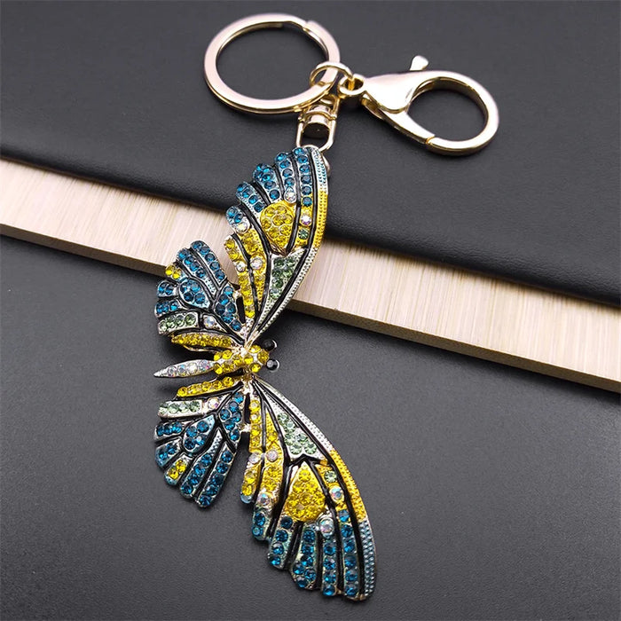 Cute Sweet Colorful Full Crystal Big Bear Key Chain Alloy Rhinestone Fashion Bag Accessories Keyring Jewelry Wholesale N9029