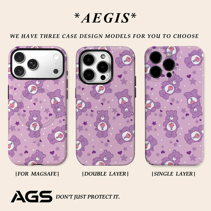 Purple Bear Smoothie Phone Case for IPhone 17 16 15 14 13 Pro Max Plus for Magnetic Single Double-layer Tough Case