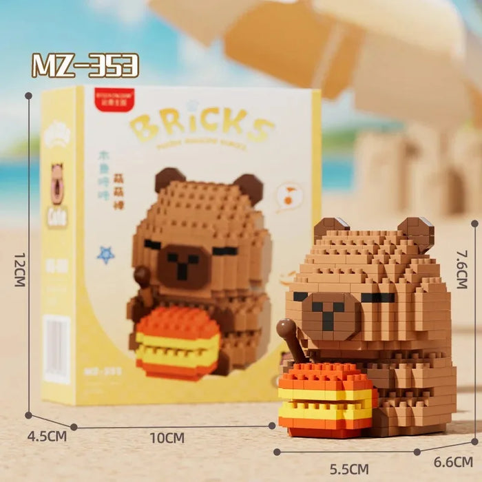 Capybara with burger and its colour box, about 10 x 4.5 x 12 cm