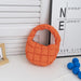 Orange mini quilted puffer tote