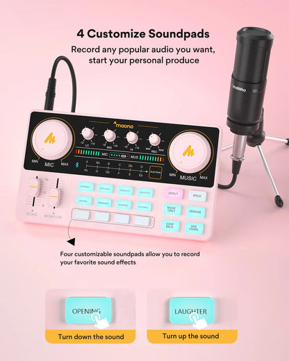 Maono AM200-S1 Sound Card Microphone Set MaonoCaster Audio Interface with Mic