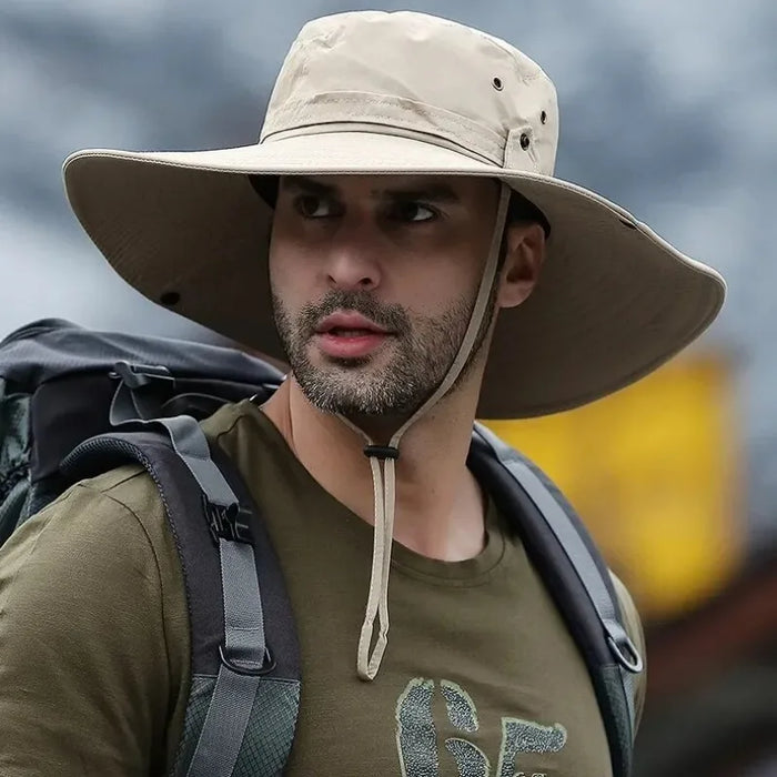 New Sun Protection Fishing Hat Summer Breathable Mesh Camping Hiking Caps Anti-UV Sun Hat Mountaineering Caps Men's Panama Hat