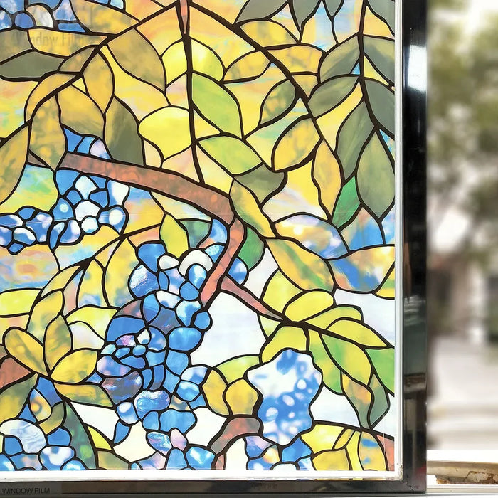 Stained Decorative Window Film Static Self Adhesive Glass Sticker Heat Control Vinyl Window Cling For Home Door Glass Decals