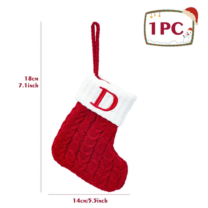 Christmas Alphabet Knitting Socks Christmas Tree Ornaments Christmas Decorations For Home 2025 Navidad Noel New Year 2026 Gifts