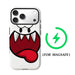 White cartoon ghost face phone case, magsafe magnetic version