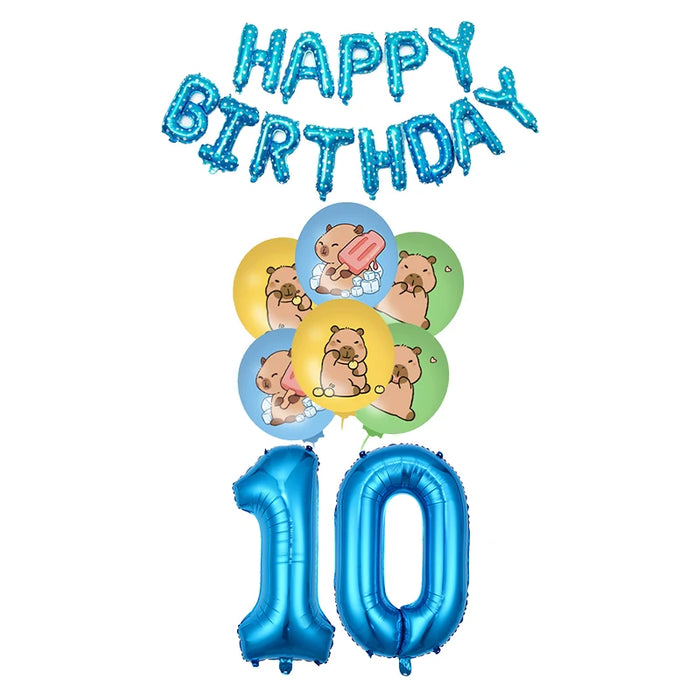 Capybara Birthday Decoration Cartoon Tableware Cups Plate Napkin Balloons Capybara Theme Birthday Party Decoration Supplies Kit