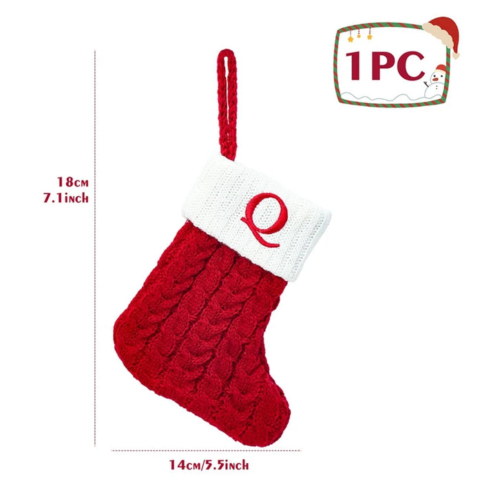 Christmas Alphabet Knitting Socks Christmas Tree Ornaments Christmas Decorations For Home 2025 Navidad Noel New Year 2026 Gifts
