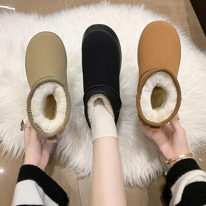 2024 New Classic Thickened Fluff Women's Snow Boots Comfortable Warm Ankle Boots Women Winter Ladies Shoes Chunky Botas Mujer