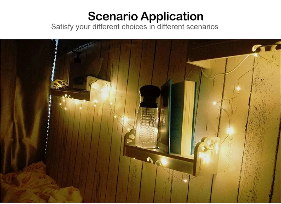 1M 2M 3M 5M LED Fairy Light Mini Christmas Light Copper Wire String Light Night lamp  Waterproof for Wedding Xmas Garland Party