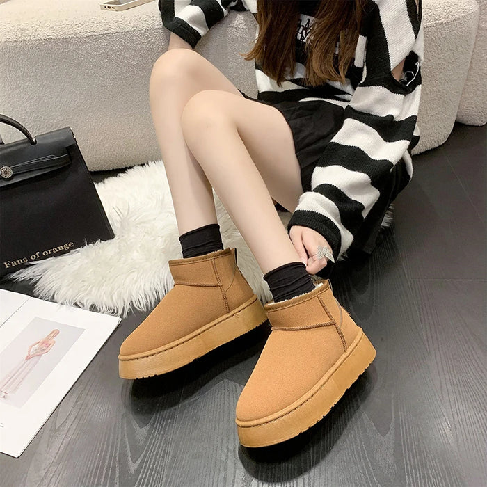 2024 New Classic Thickened Fluff Women's Snow Boots Comfortable Warm Ankle Boots Women Winter Ladies Shoes Chunky Botas Mujer