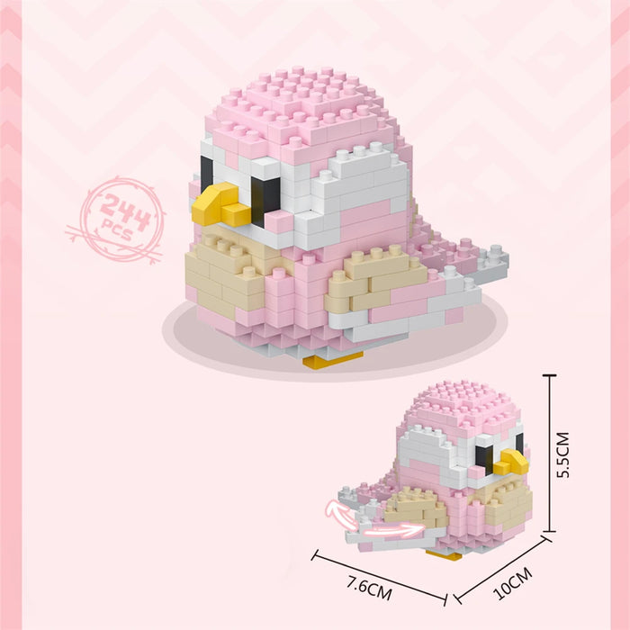 Pink bird micro block figure