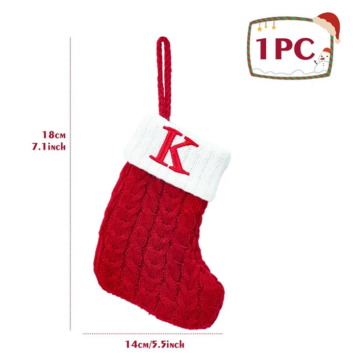 Christmas Alphabet Knitting Socks Christmas Tree Ornaments Christmas Decorations For Home 2025 Navidad Noel New Year 2026 Gifts