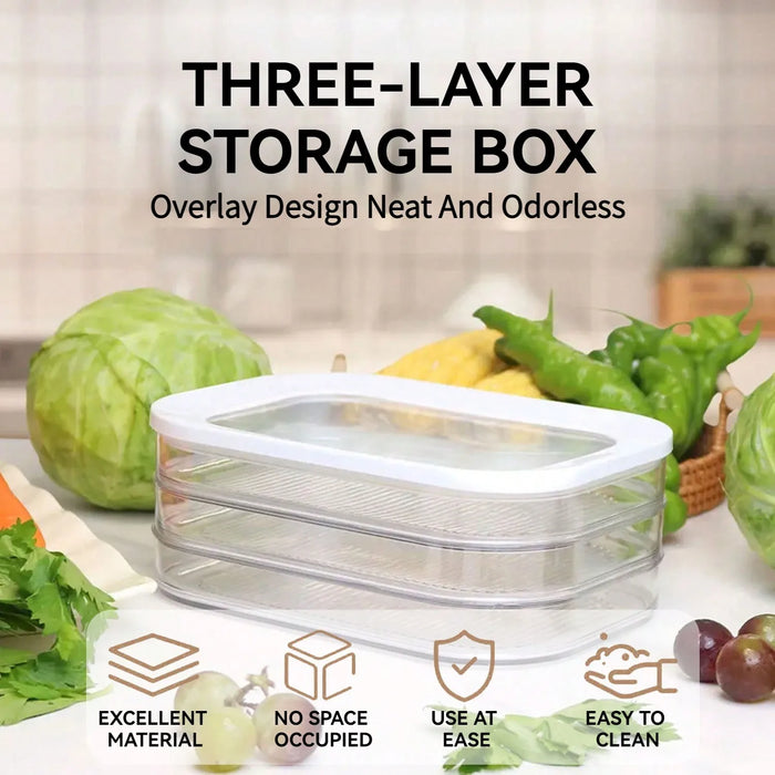 Lunch Meat Container for Refrigerator, 3Layers Deli Meat Container for Fridge, Stackable Cold Cuts Storage Containers for Fridge