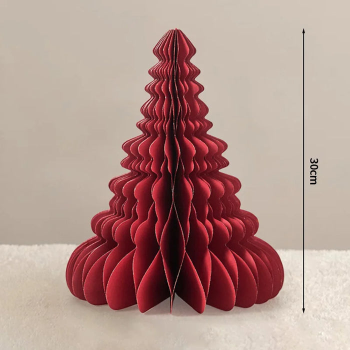 Chinese New Year Decorations Paper Honeycomb Ball Folding Christmas Tree 3D Ornament Home Wedding Decoration Desktop Ornament