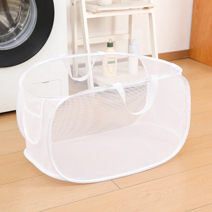 Large Capacity Laundry Basket Foldable Storage Basket with Ventilated Skeleton for Dirty Clothes Easy to Carry and Organize