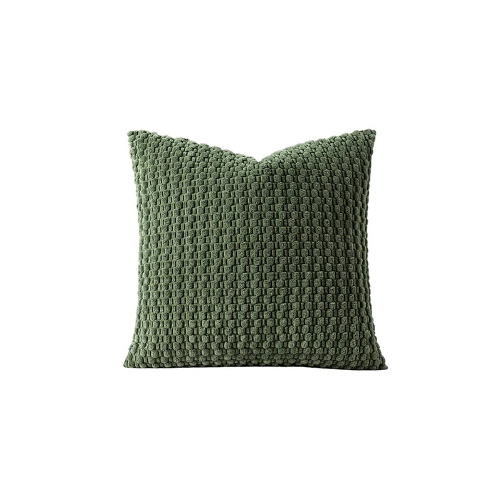 Dark green textured knit cushion cover