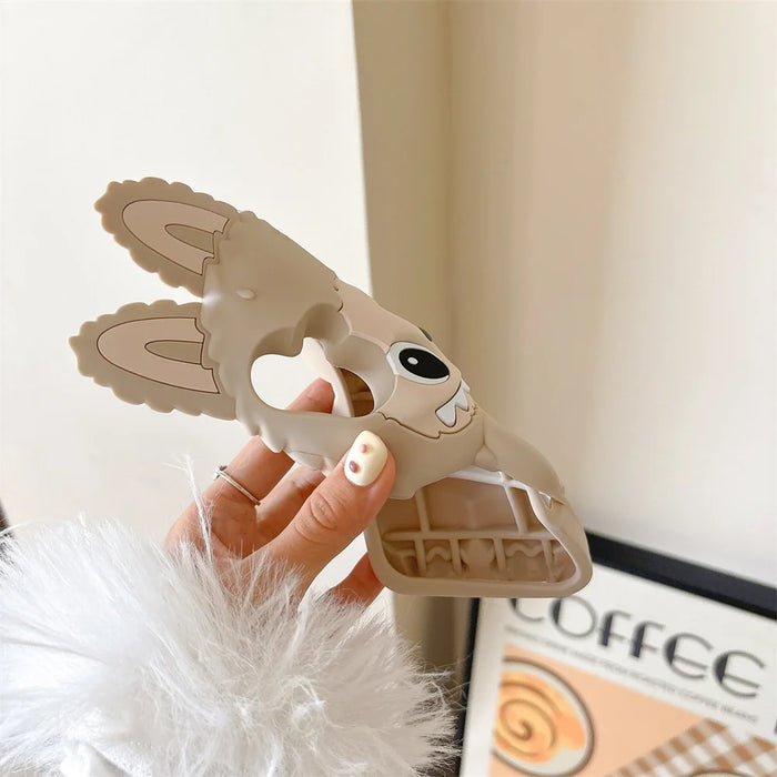 3D Cute Animal Rabbit Elf Creative Soft Silicone Phone Cases For iPhone 16 15 Pro Max 12 13 14 Plus Shockproof Cover