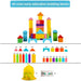 40-piece wooden building block set with piece list and mesh bag