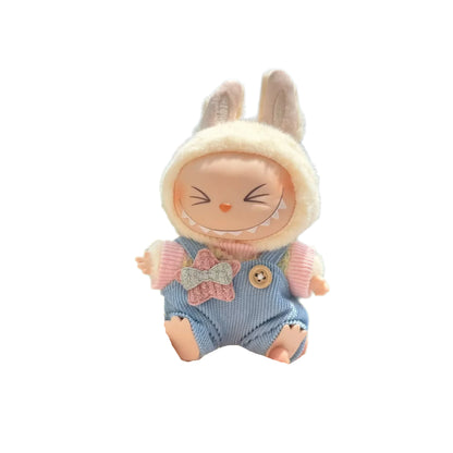 Mini Plush Doll'S Clothes Outfit Accessories For 17cm Korea Kpop Labubu I II Idol Dolls sit party overalls Clothing