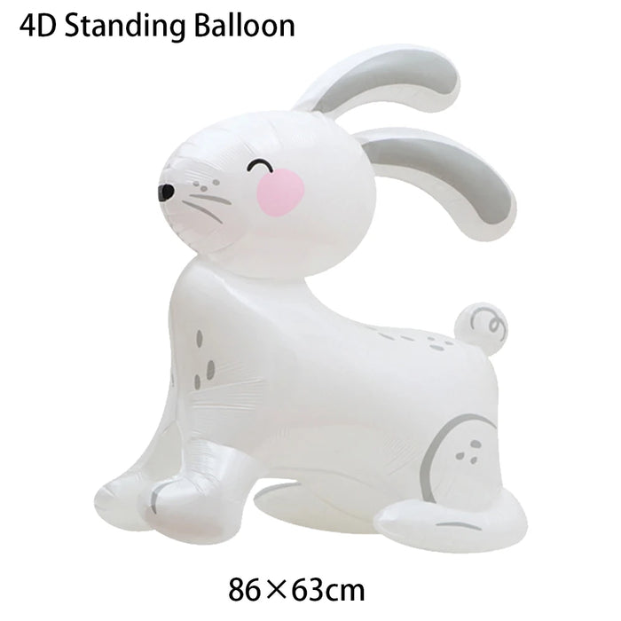4D Standing Carrot Rabbit Balloon Cute Cartoon Animal Easter Balloon Baptism Supplies Baby Shower Birthday Party Decor Kids Toys