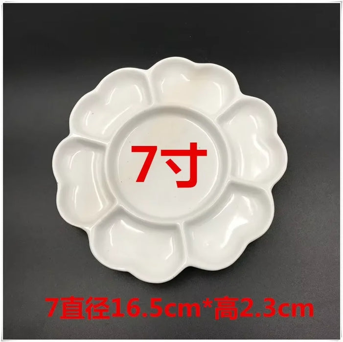 Jingdezhen Ceramic Palette Plum Blossom Pigment Gouache Watercolor Painting and Calligraphy Art Supplies