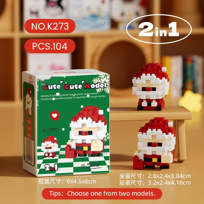Santa 2-in-1 micro block figure, 104 pieces, two poses