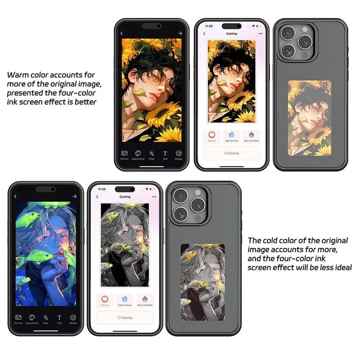 NFC Function Smart Phone Case For E ink 4 Color Screen DIY Fashion Phone Case