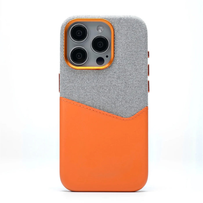 Hit Color Business Card Pocket PU Leather Magnetic Case For iPhone 17 Air 16 15 Pro Max 13 14 12 MagSafe Wireless Charging Cover