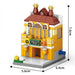 Yellow bread store building block model, 7.8 cm tall