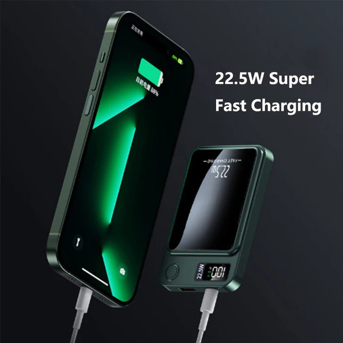 20000mAh Magnetic Wireless Charger Power Bank Magnetic Ring for iPhone 16 15 Samsung Huawei Xiaomi 22.5W Fast Charging Powerbank