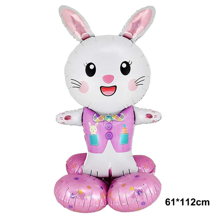 4D Standing Carrot Rabbit Balloon Cute Cartoon Animal Easter Balloon Baptism Supplies Baby Shower Birthday Party Decor Kids Toys